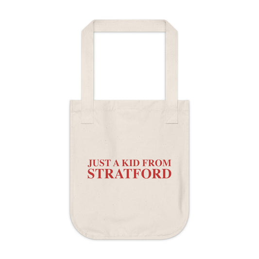Just a kid from Stratford Organic Canvas Tote Bag