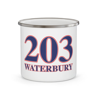 203 Waterbury Red White & Blue Enamel Camping Mug