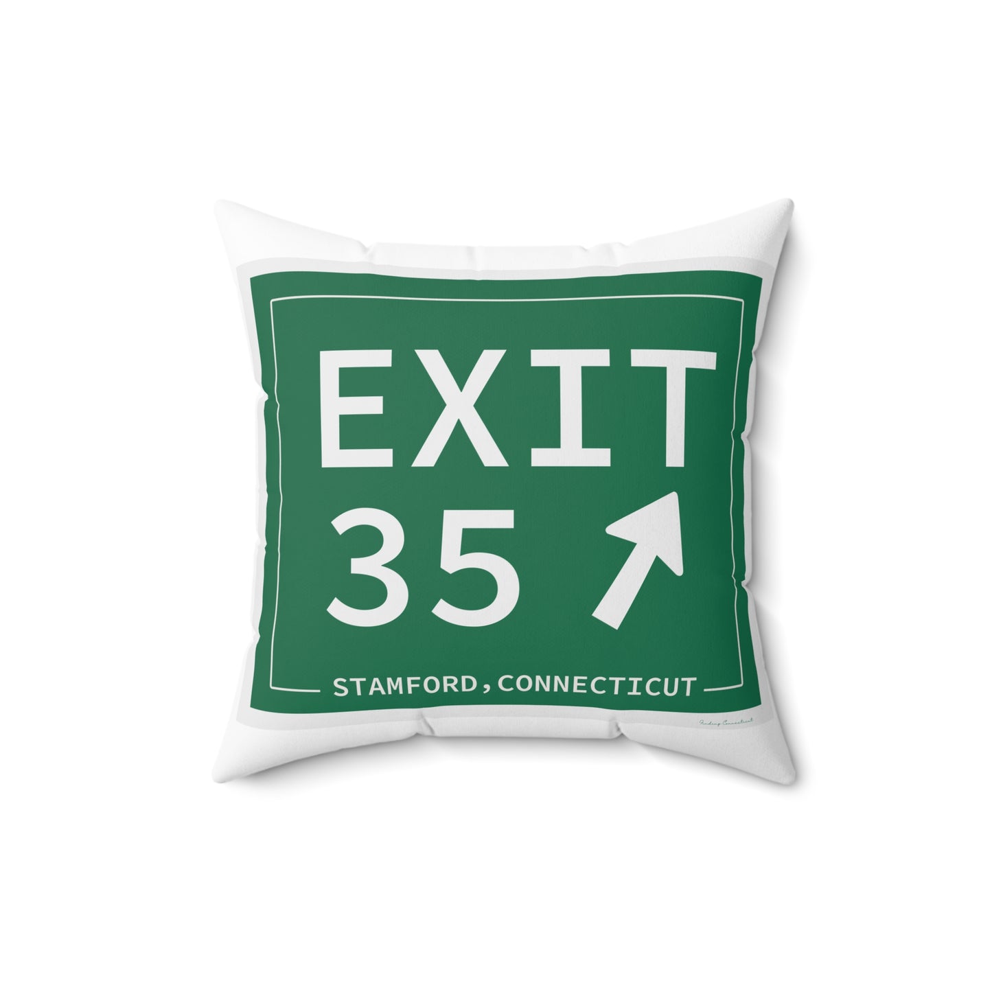 Vintage Exit 35 Merritt Parkway Sign Spun Polyester Square Pillow