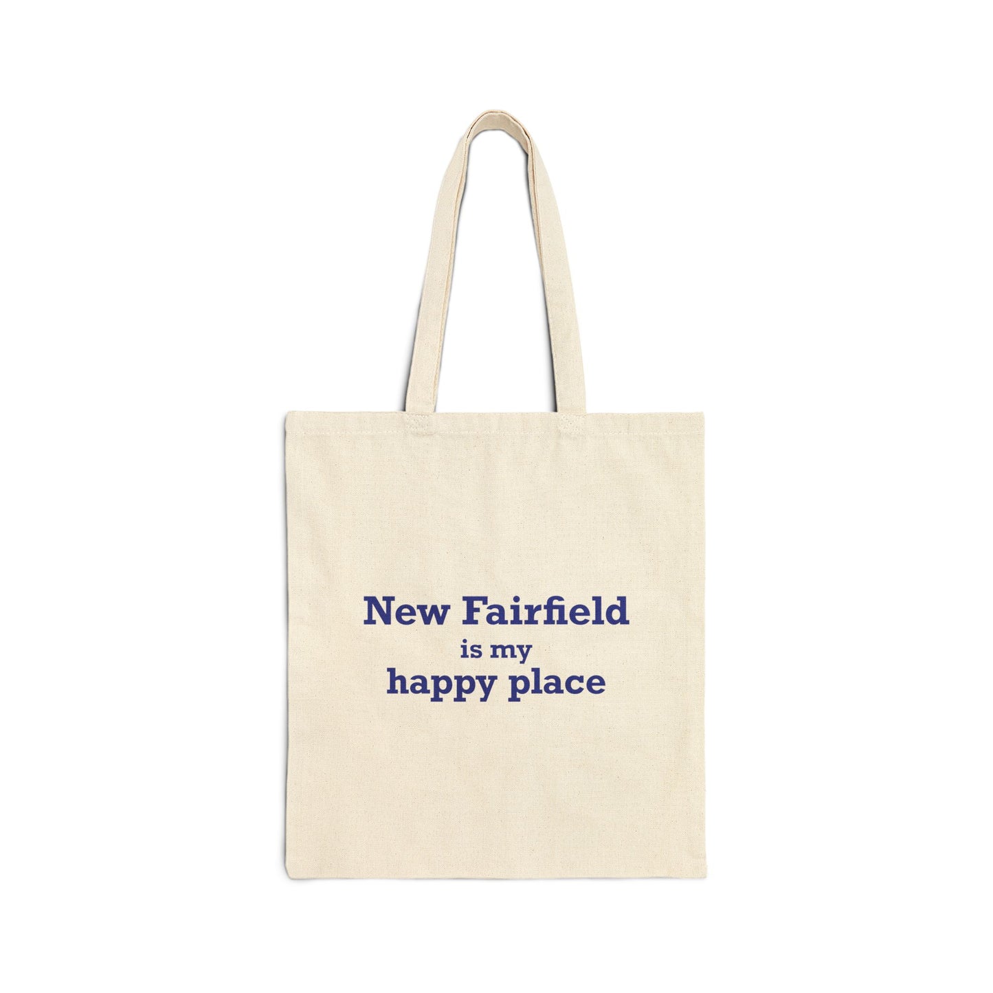New Fairfield Is My Happy Place Cotton Canvas Tote Bag