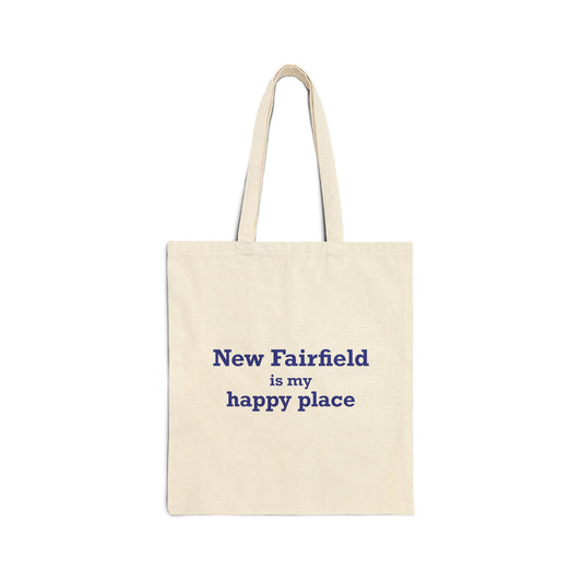 New Fairfield Is My Happy Place Cotton Canvas Tote Bag