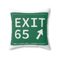 Vintage Exit 65 WCP Sign Spun Polyester Square Pillow