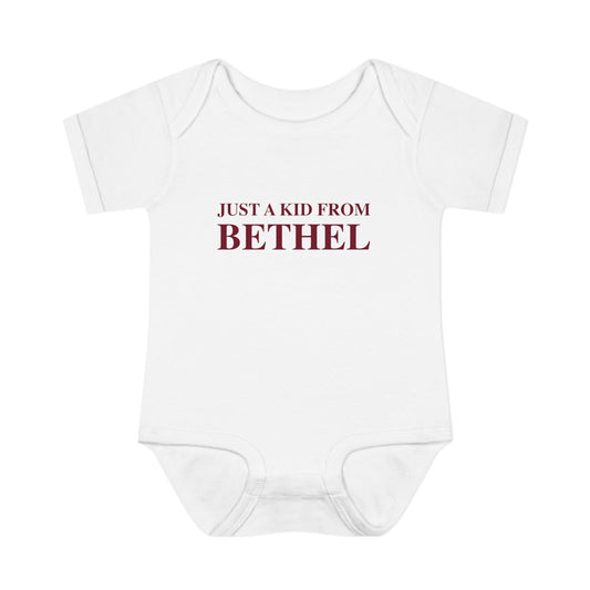 Just a kid from Bethel Infant Baby Rib Bodysuit