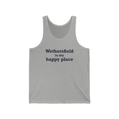 Wethersfield is My Happy Place Unisex Jersey Tank Top