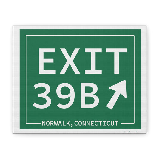 Vintage Exit 39B Merritt Parkway Sign Matte Canvas, Stretched, 1.25"