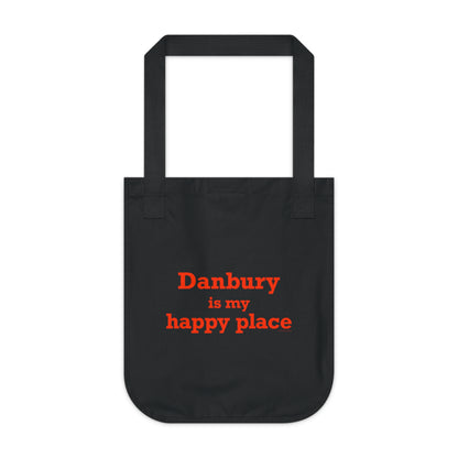 Danbury Is My Happy Place Organic Canvas Tote Bag