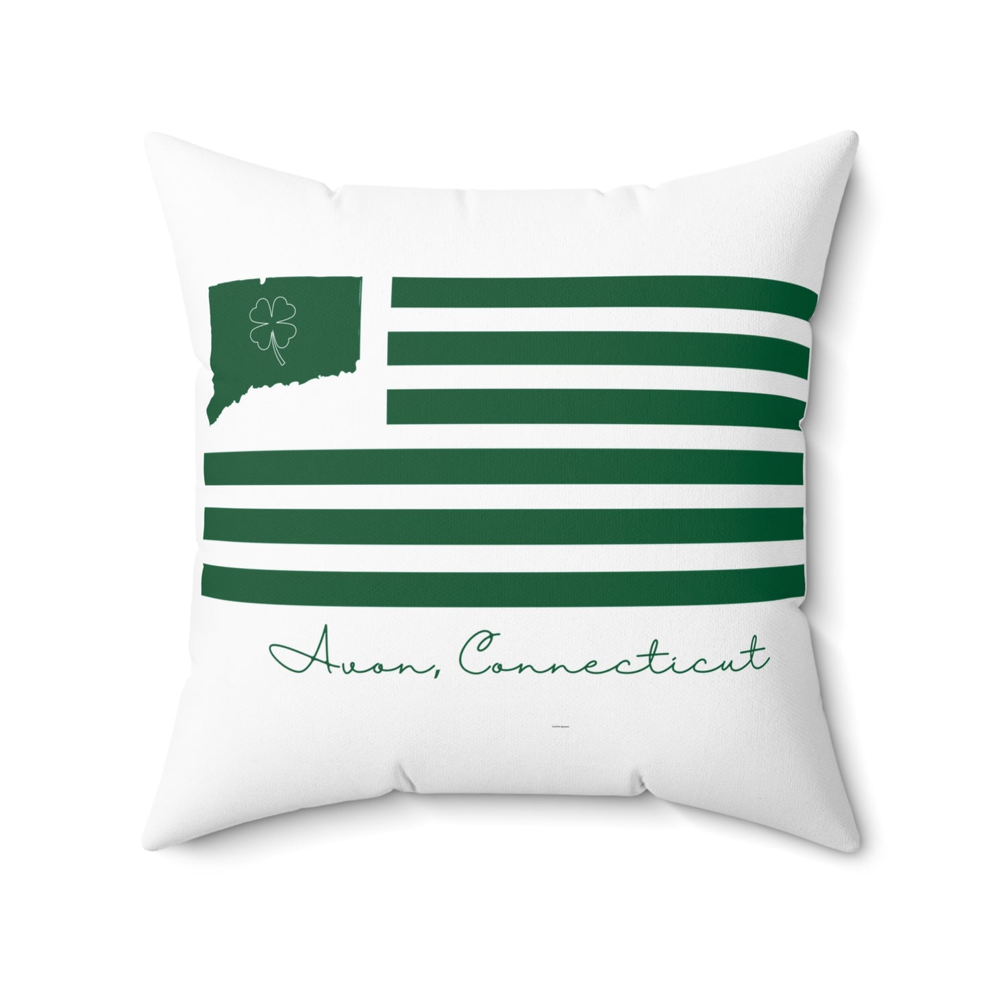 Avon Connecticut St. Patrick’s Day Flag Spun Polyester Square Pillow