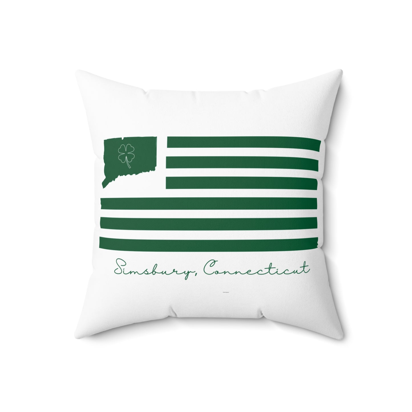 Simsbury Connecticut St. Patrick’s Day Flag Spun Polyester Square Pillow