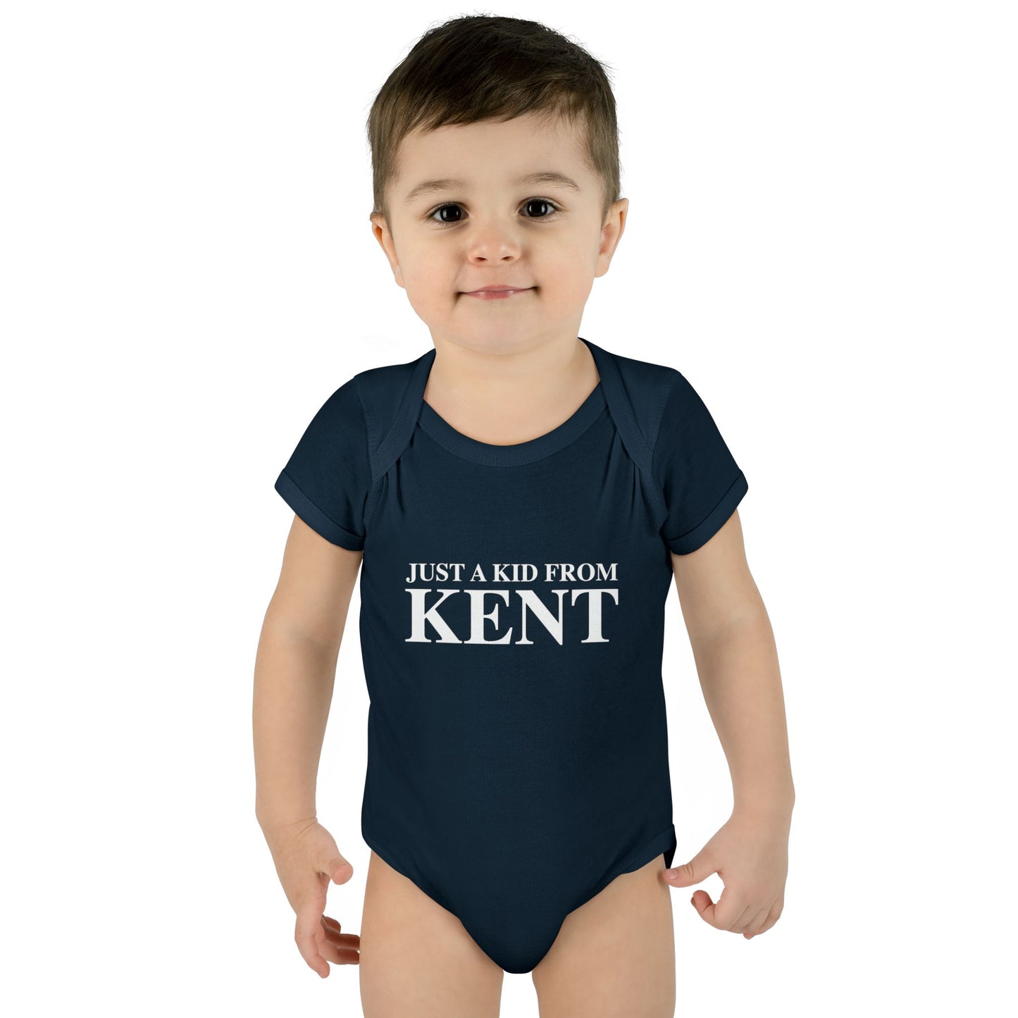 Just a kid from Kent Infant Baby Rib Bodysuit