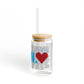 Connecticut Love Glass Can with Straw and Lid, 16oz