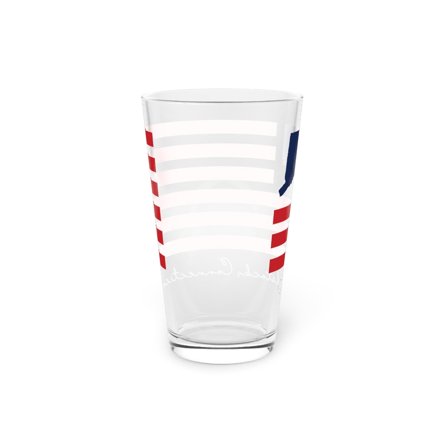 Woodstock Connecticut Flag Pint Glass, 16oz