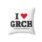 I Heart GRCH Spun Polyester Square Pillow