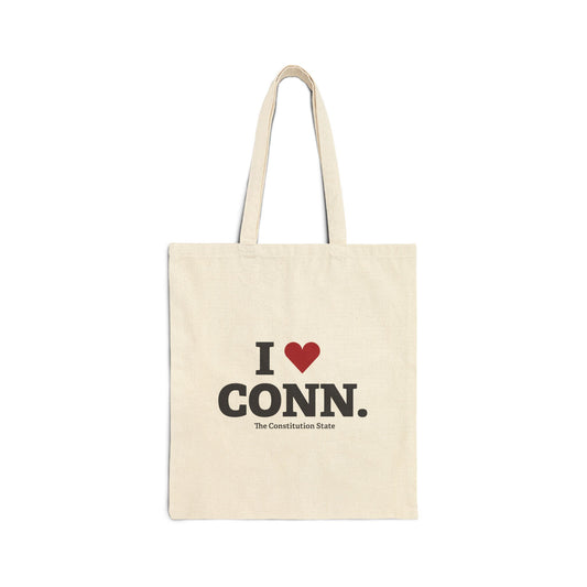 I Heart CONN. Cotton Canvas Tote Bag