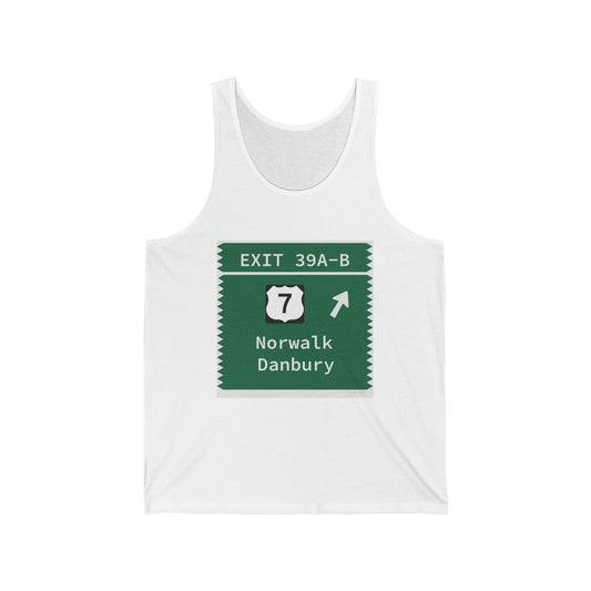 Vintage Merritt Parkway Exit 39 A-B Sign Unisex Jersey Tank Top