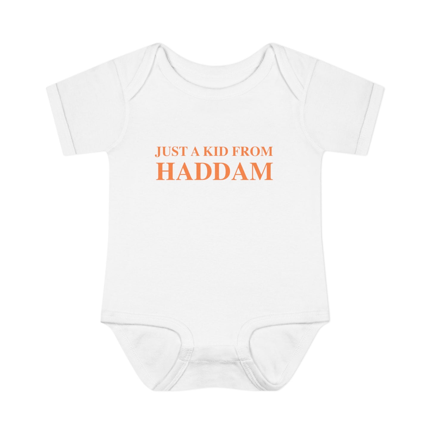 Just a kid from Haddam Infant Baby Rib Bodysuit