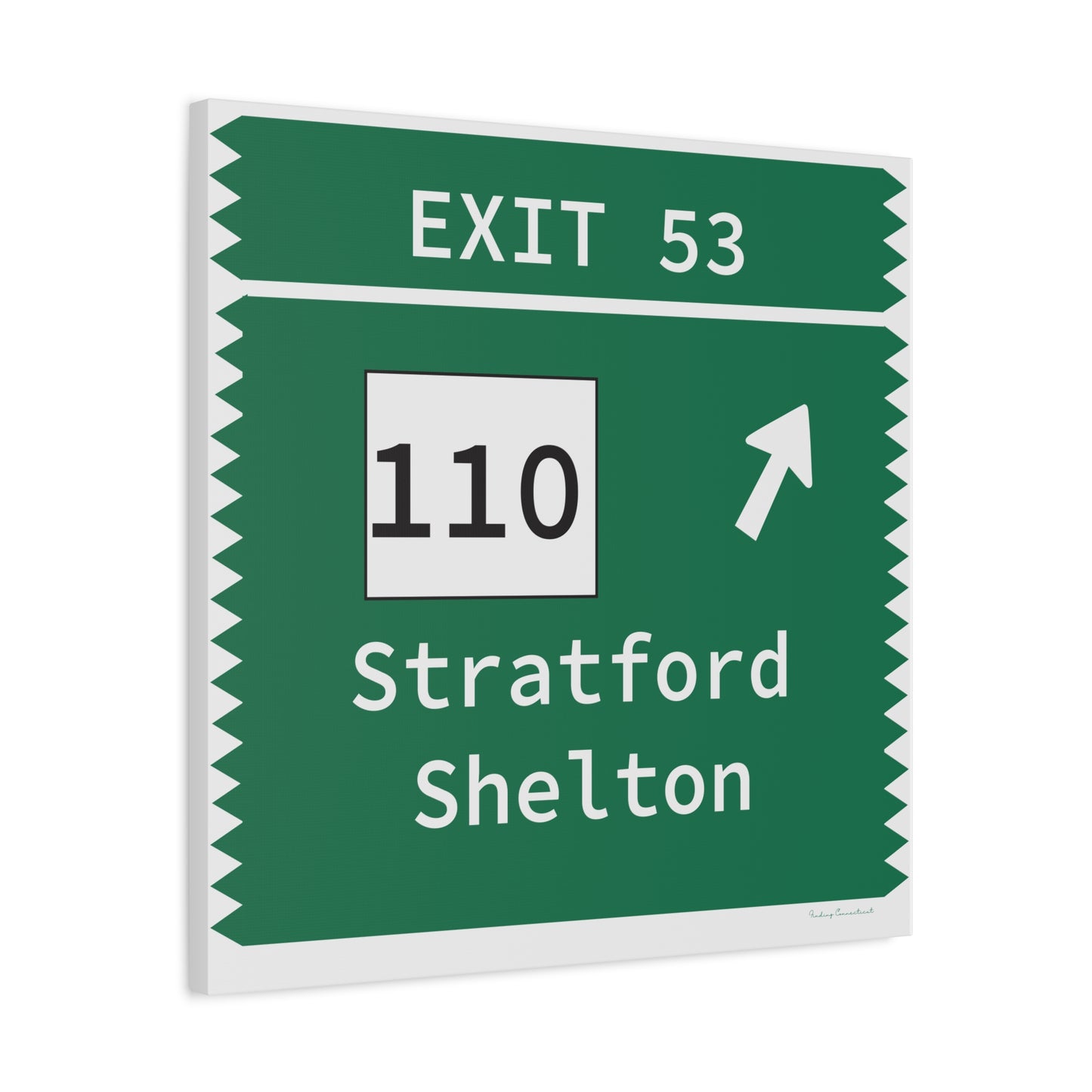 Vintage Merritt Parkway Exit 53 Sign Matte Canvas, Stretched, 1.25"