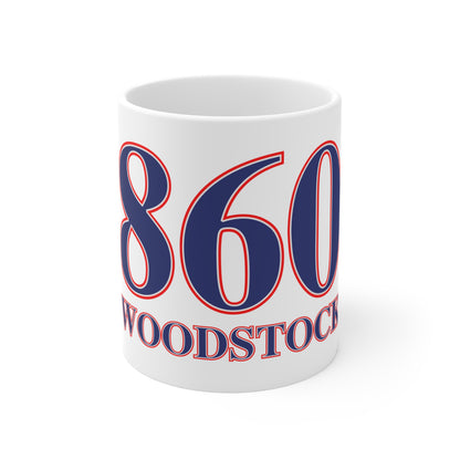 860 Woodstock Red, White & Blue Mug 11oz