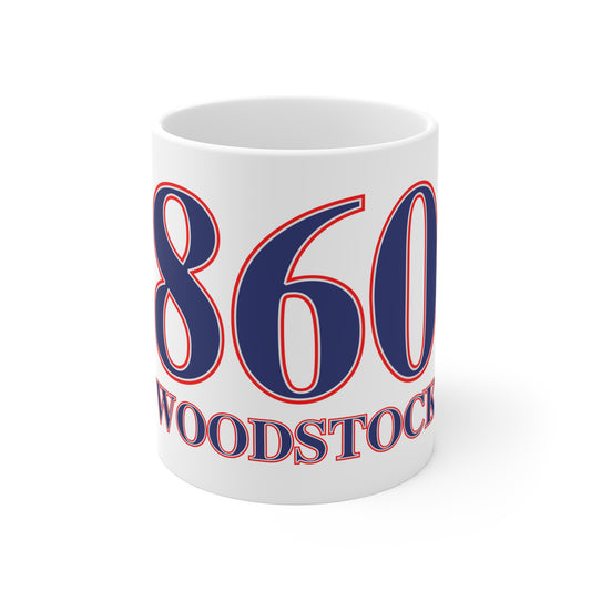 860 Woodstock Red, White & Blue Mug 11oz