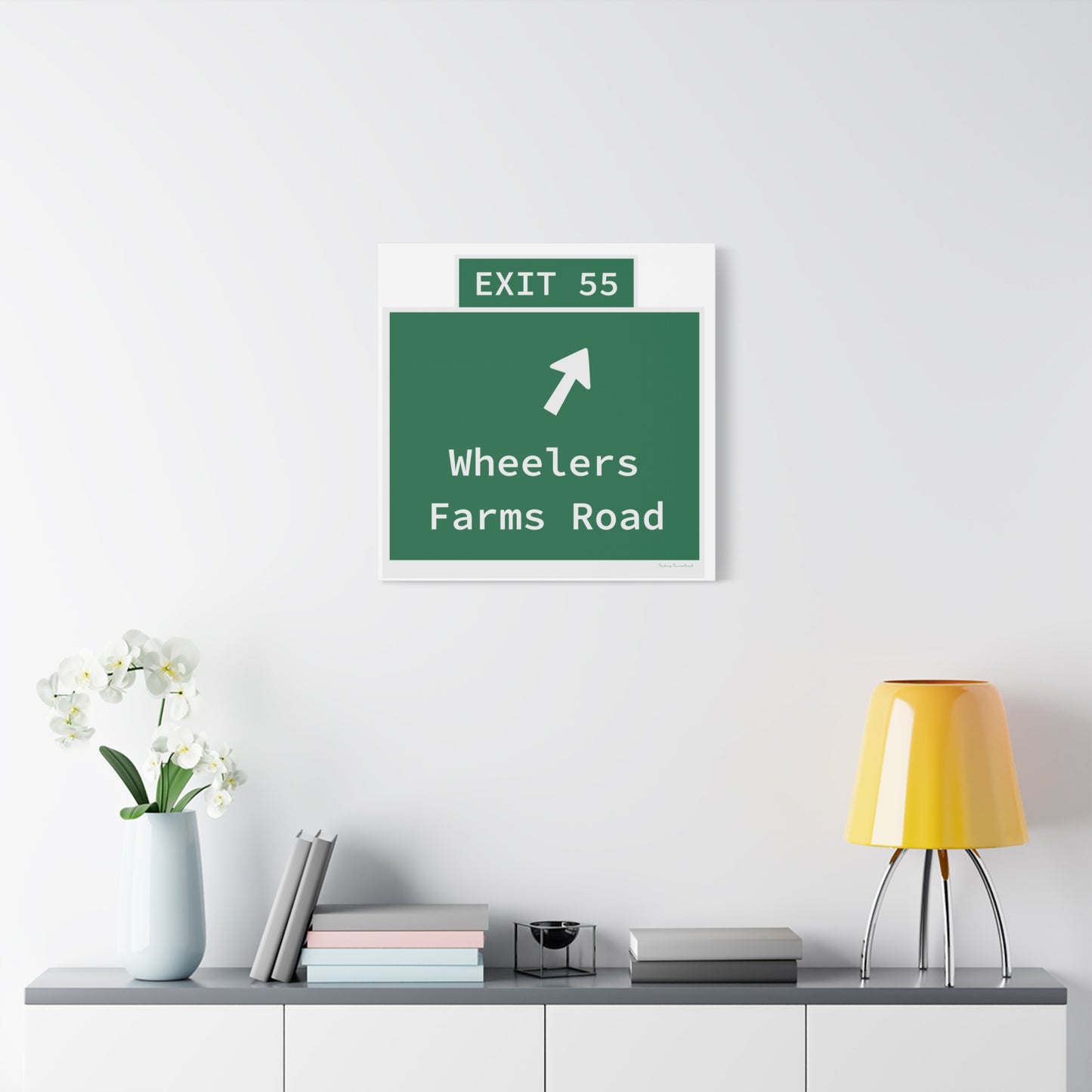 Vintage WCP Exit 55 Sign Matte Canvas, Stretched, 1.25"