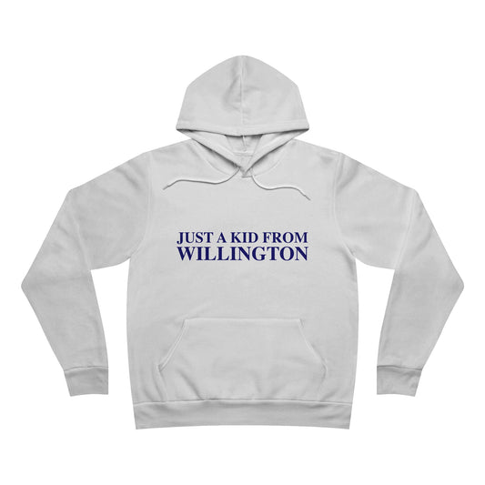 Just a kid from Willington Unisex Sponge Fleece Pullover Hoodie