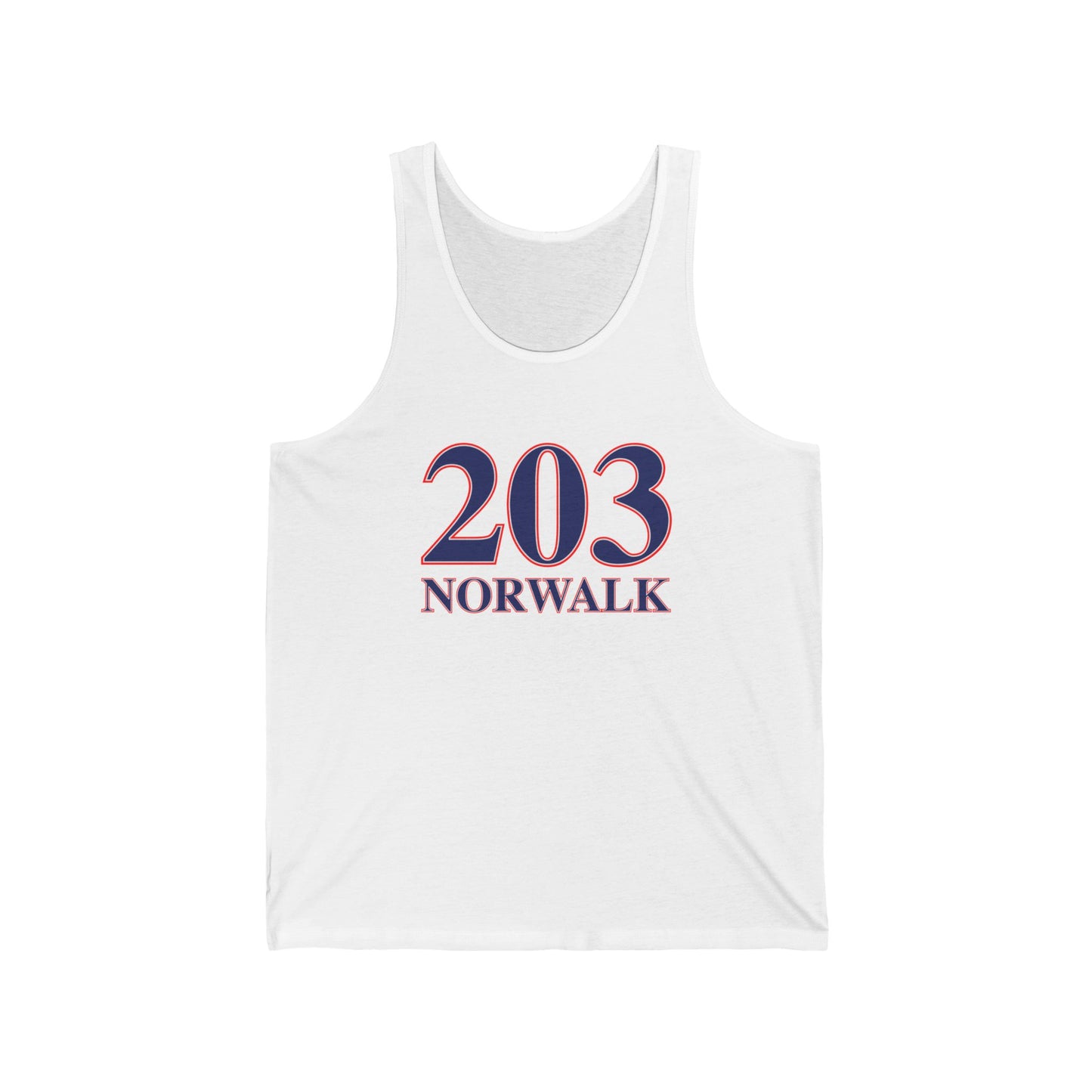 203 Norwalk Red, White & Blue Unisex Jersey Tank Top
