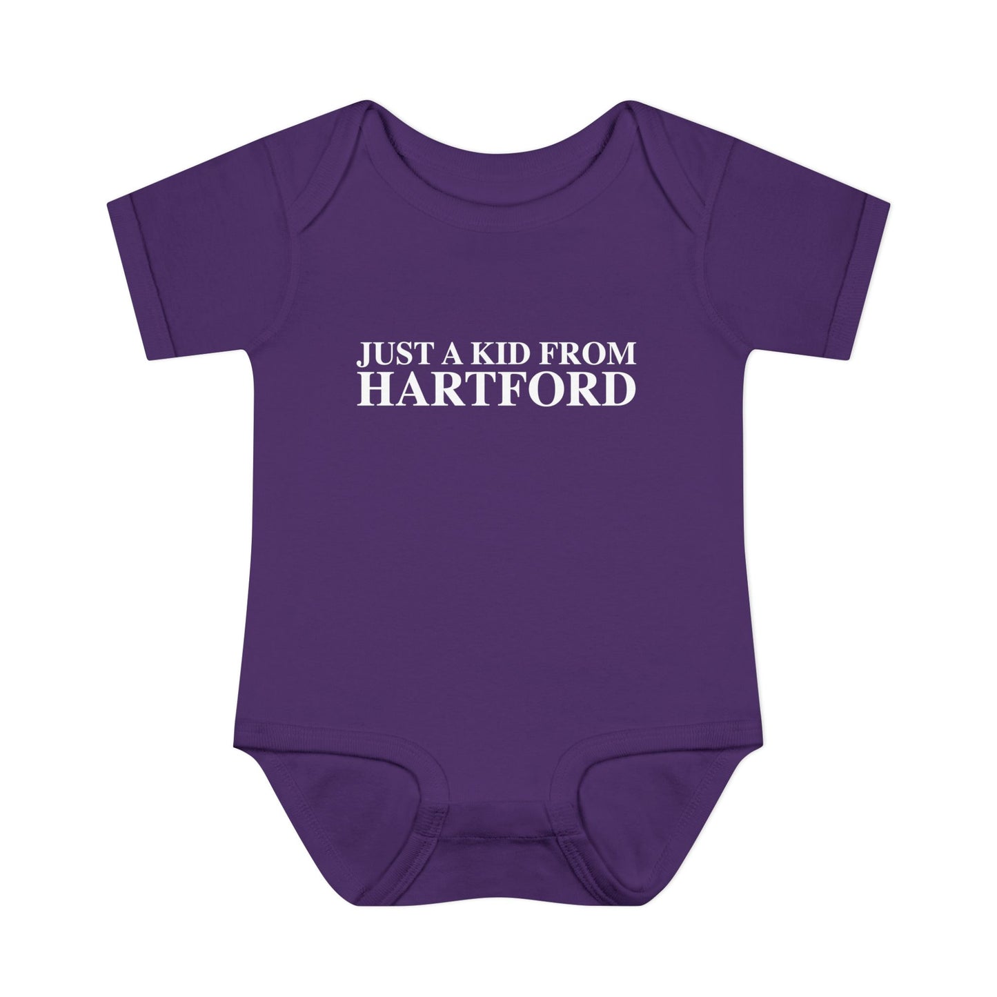 Just a kid from Hartford Infant Baby Rib Bodysuit