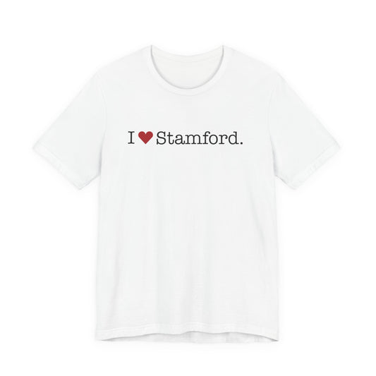 I Heart Stamford. Unisex Jersey Short Sleeve T-Shirt