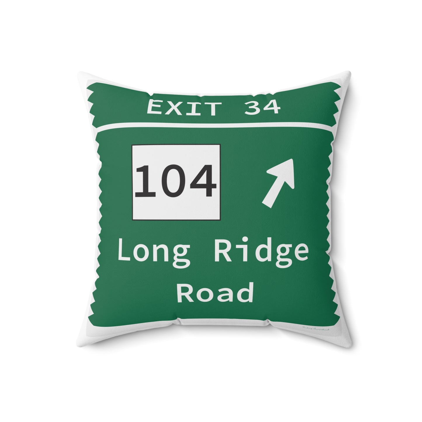 Vintage Merritt Parkway Exit 34 Sign Spun Polyester Square Pillow