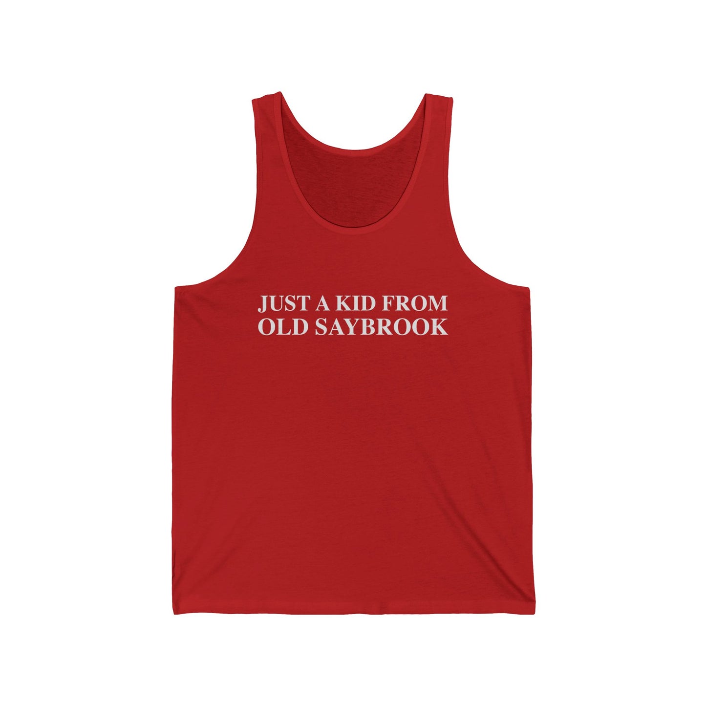 Just a kid from Old Saybrook Unisex Jersey Tank Top