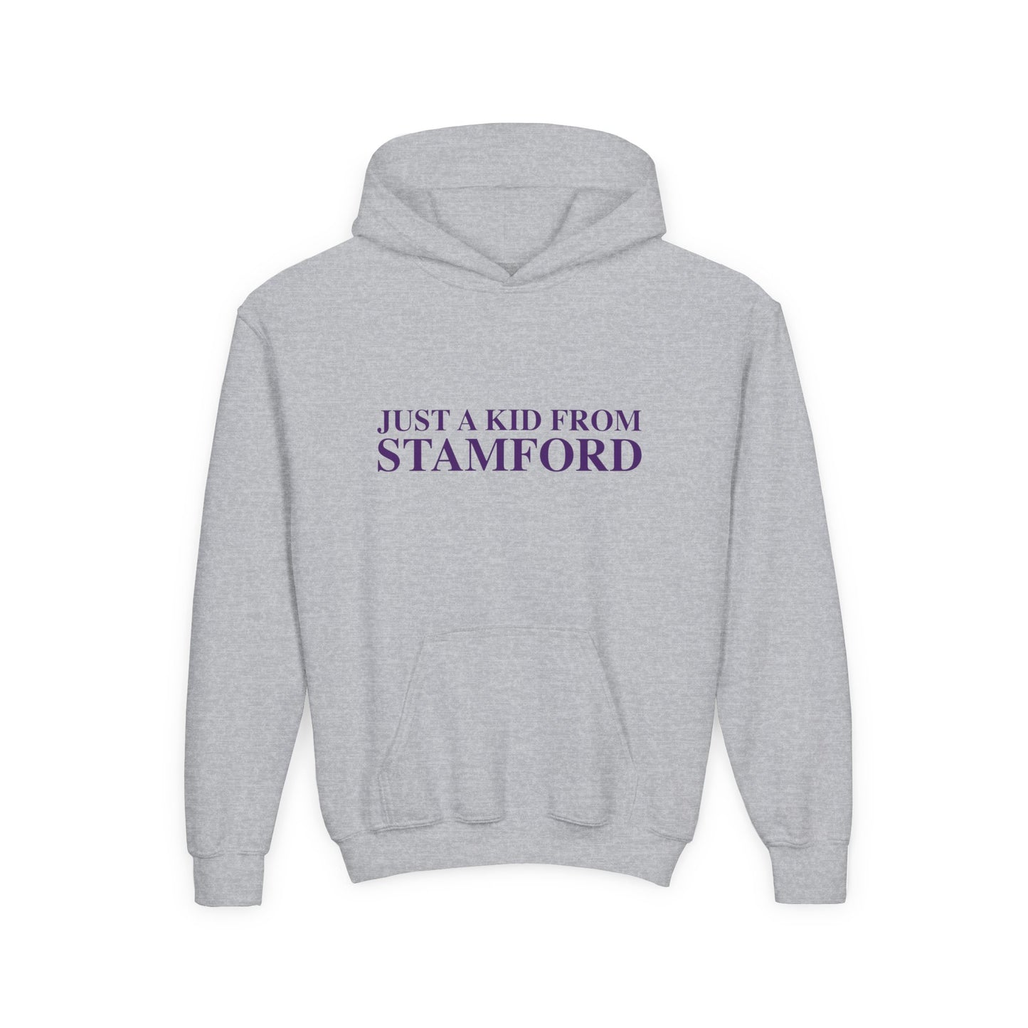Just a kid from Stamford Youth Heavy Blend Hooded Sweatshirt