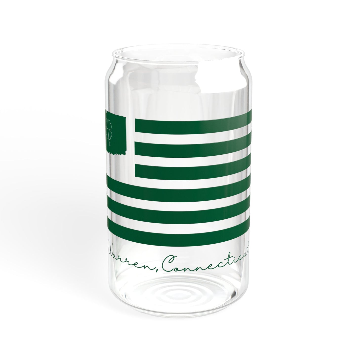 Warren Connecticut St. Patrick’s Day Flag Sipper Glass, 16oz