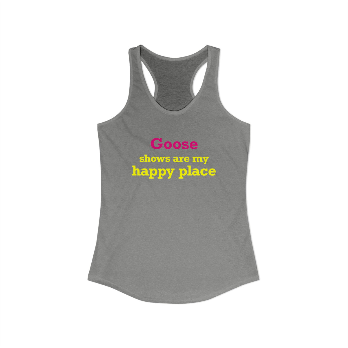 Goose Shows Are My Happy Place - Yellow & Pink Women's Ideal Racerback Tank Top