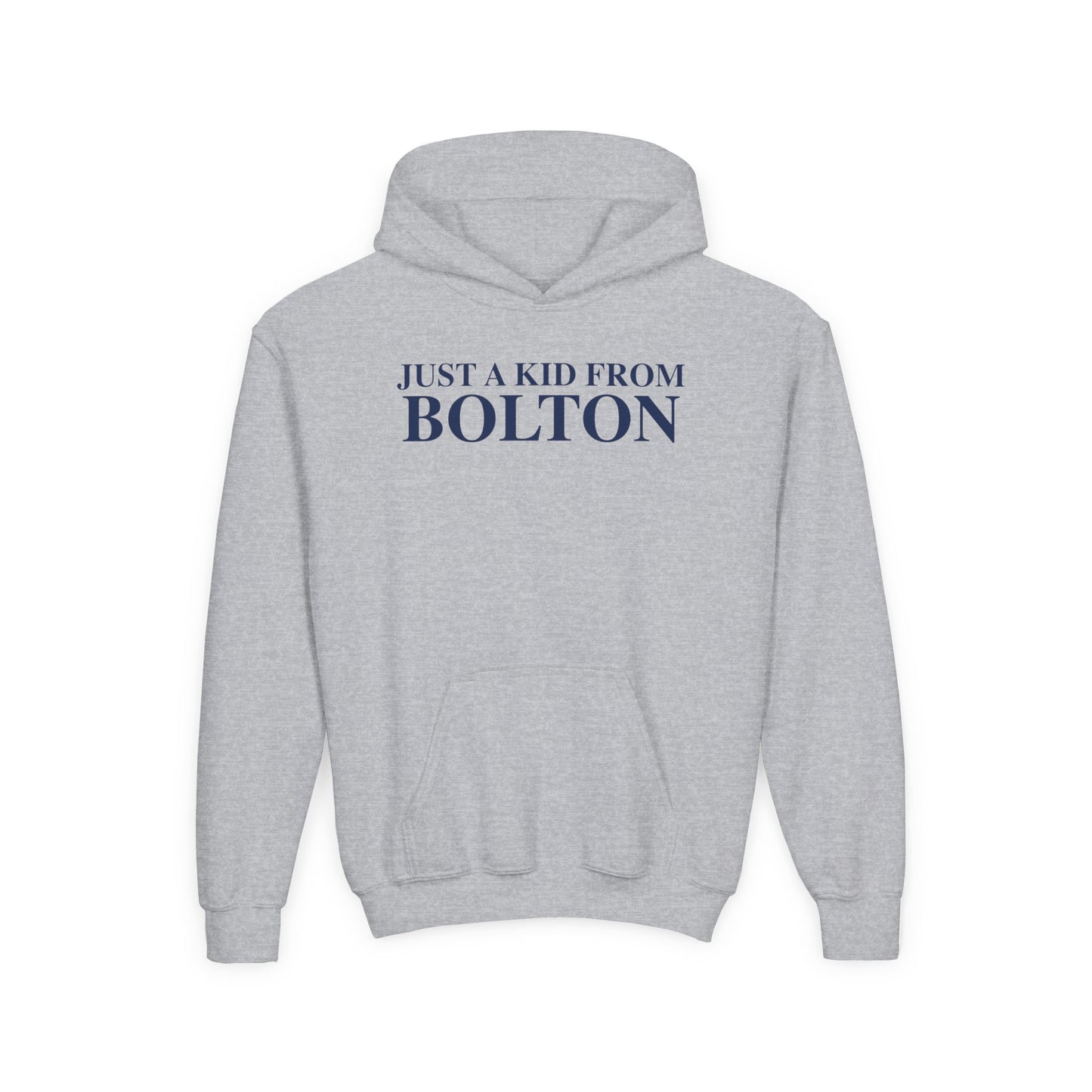 Just a kid from Bolton Youth Heavy Blend Hooded Sweatshirt