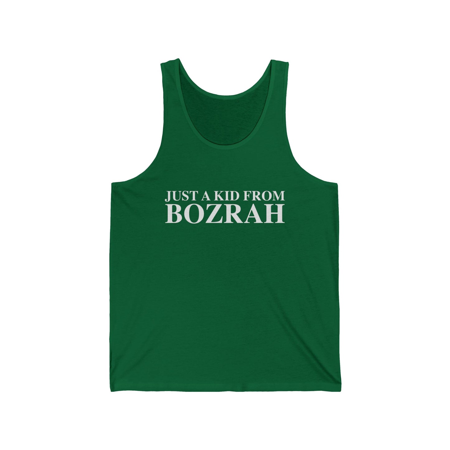 Just a kid from Bozrah Unisex Jersey Tank Top