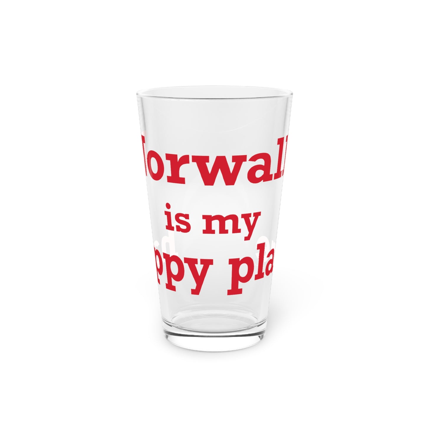Norwalk is my Happy Place Pint Glass, 16oz