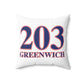 203 Greenwich Red White & Blue Spun Polyester Square Pillow