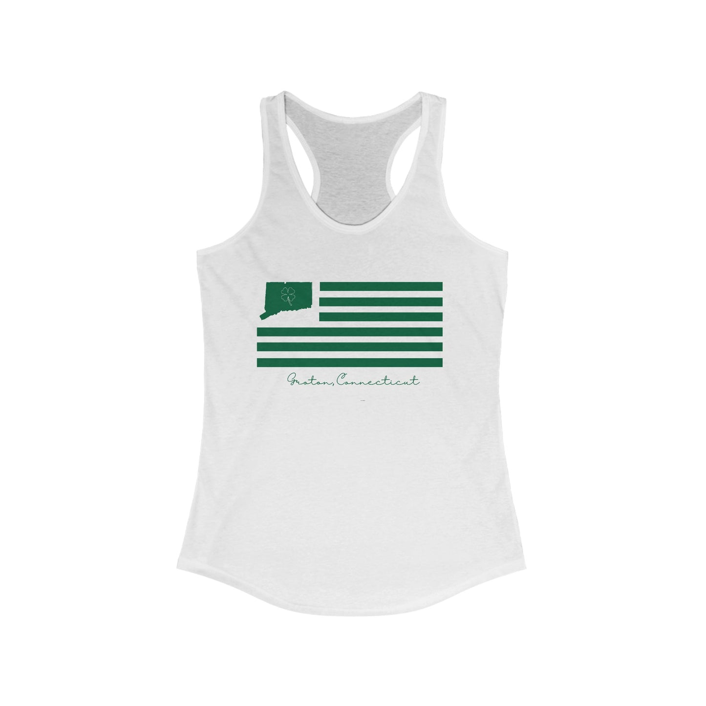 Groton Connecticut St Patrick’s Day Flag Women's Ideal Racerback Tank Top