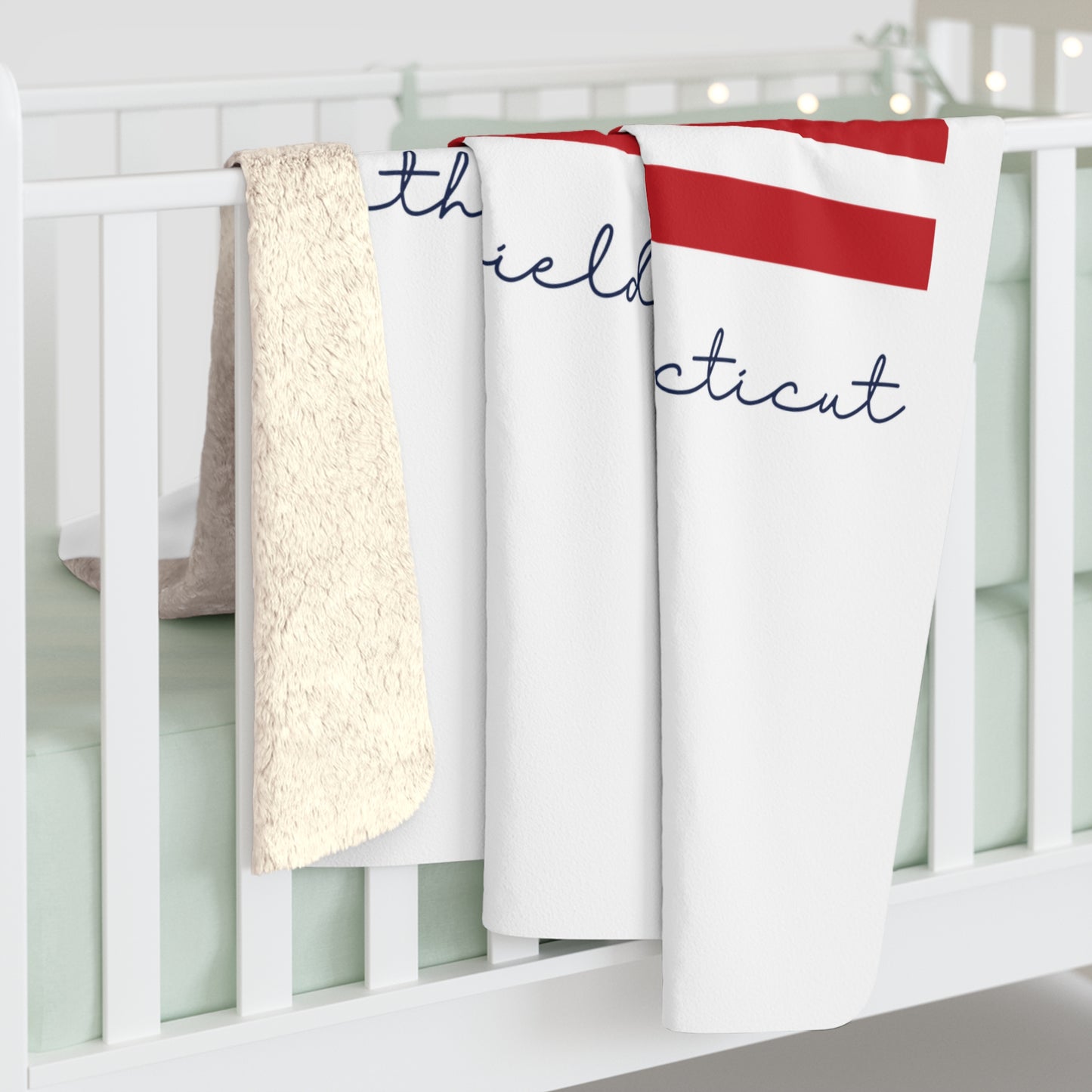 New Fairfield Connecticut Flag Sherpa Fleece Blanket