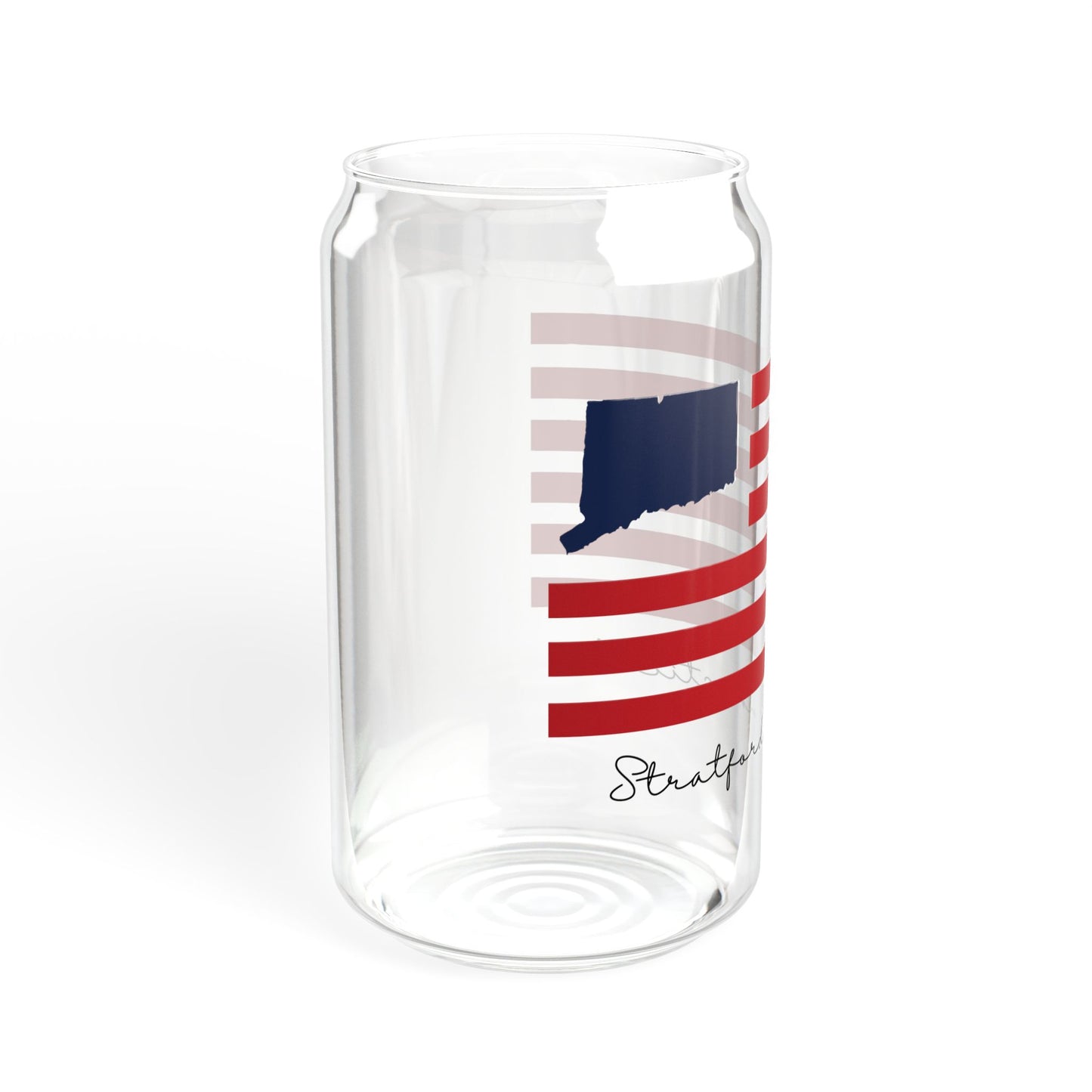 Stratford Connecticut Flag Sipper Glass, 16oz