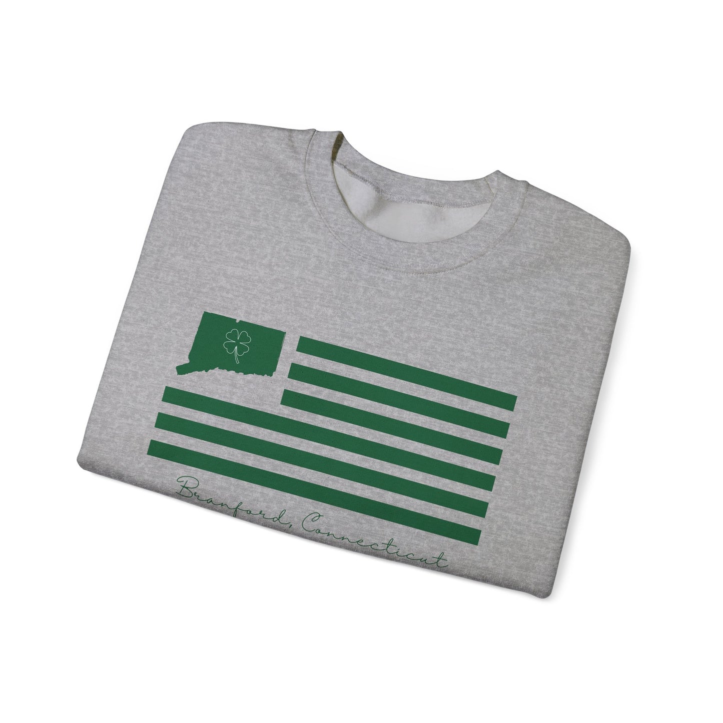 Branford Connecticut St Patrick’s Day Flag Unisex Heavy Blend™ Crewneck Sweatshirt