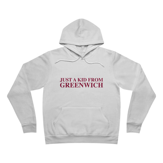 Just a kid from Greenwich Unisex Sponge Fleece Pullover Hoodie