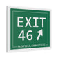 Vintage Exit 46 Merritt Parkway Sign Matte Canvas, Stretched, 1.25"