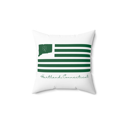 Hartland Connecticut St. Patrick’s Day Flag Spun Polyester Square Pillow