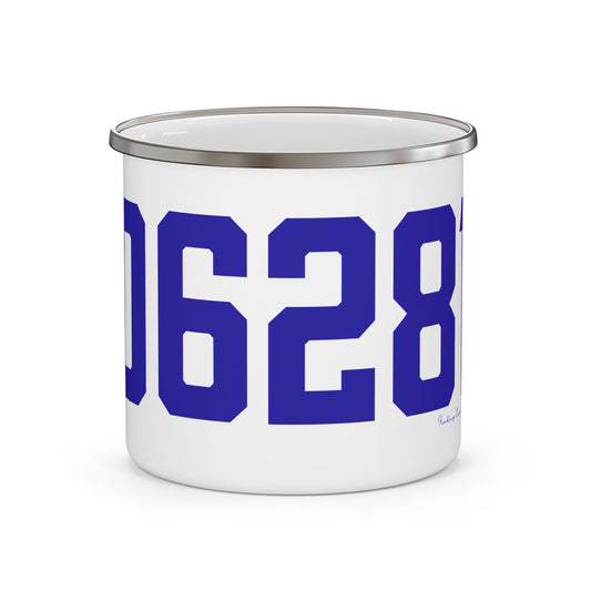 06281 Woodstock Connecticut Zip Code Enamel Camping Mug