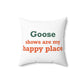 Goose Shows Are My Happy Place - Orange & Green Polyester Square Pillow