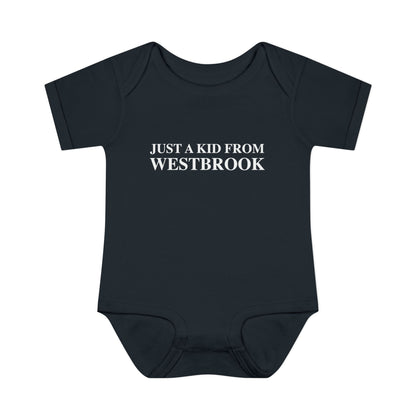 Just a kid from Westbrook Infant Baby Rib Bodysuit