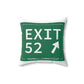 Vintage Exit 52  Merritt Parkway Sign Spun Polyester Square Pillow