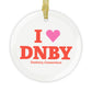 I Heart DNBY Glass Ornaments