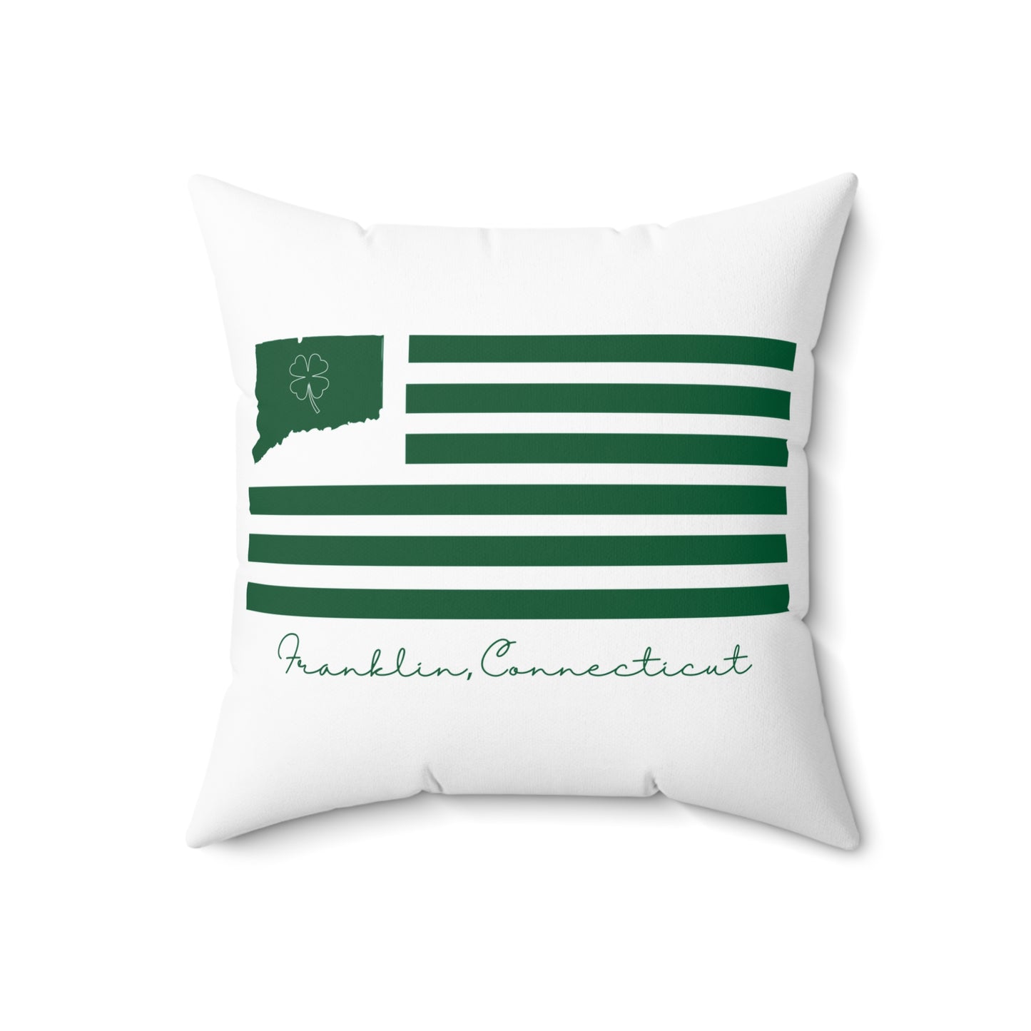 Franklin Connecticut St. Patrick’s Day Flag Spun Polyester Square Pillow