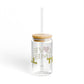 Love Trumbull Glass Can with Straw and Lid, 16oz